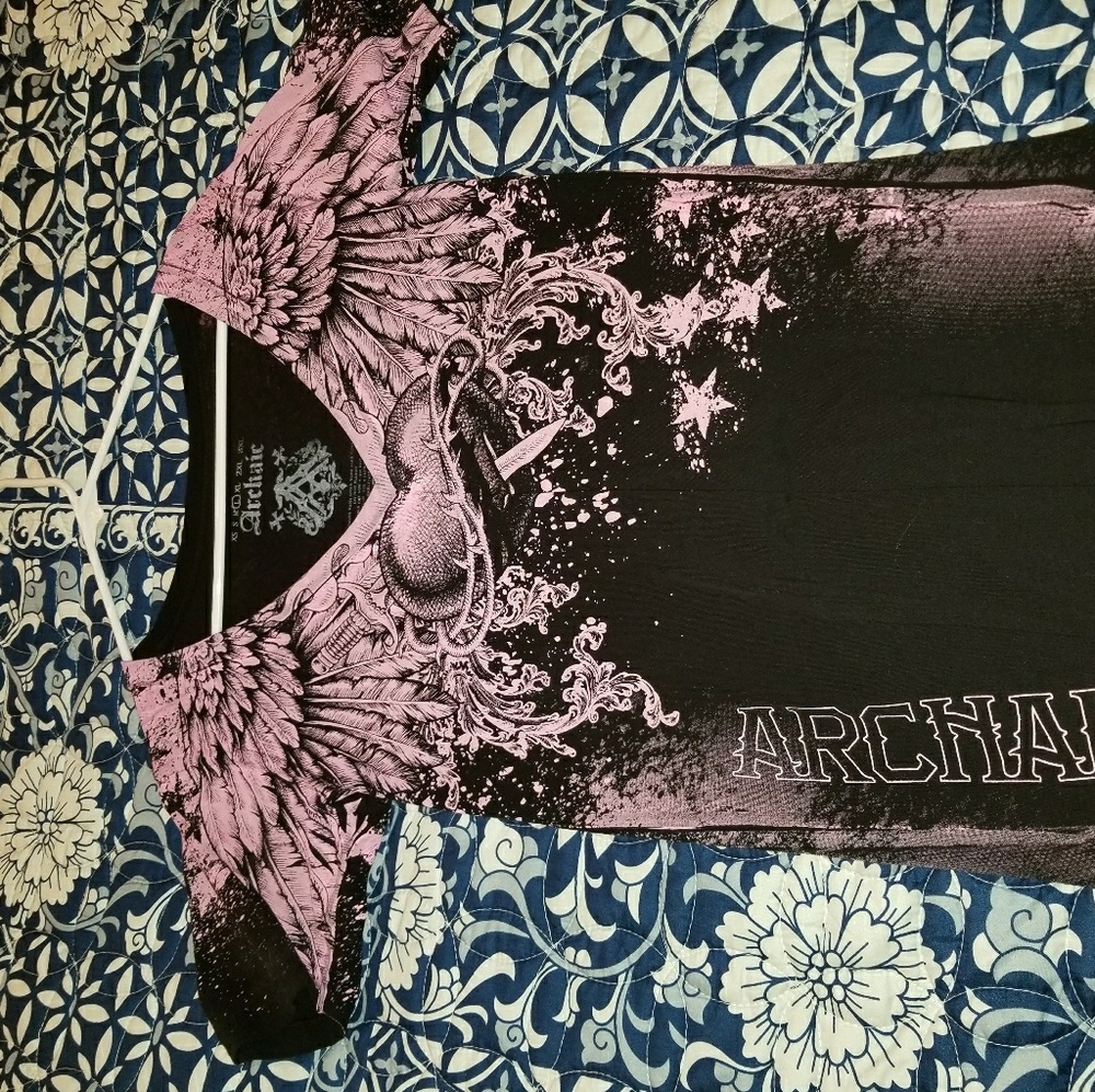 Blk and pink biker top